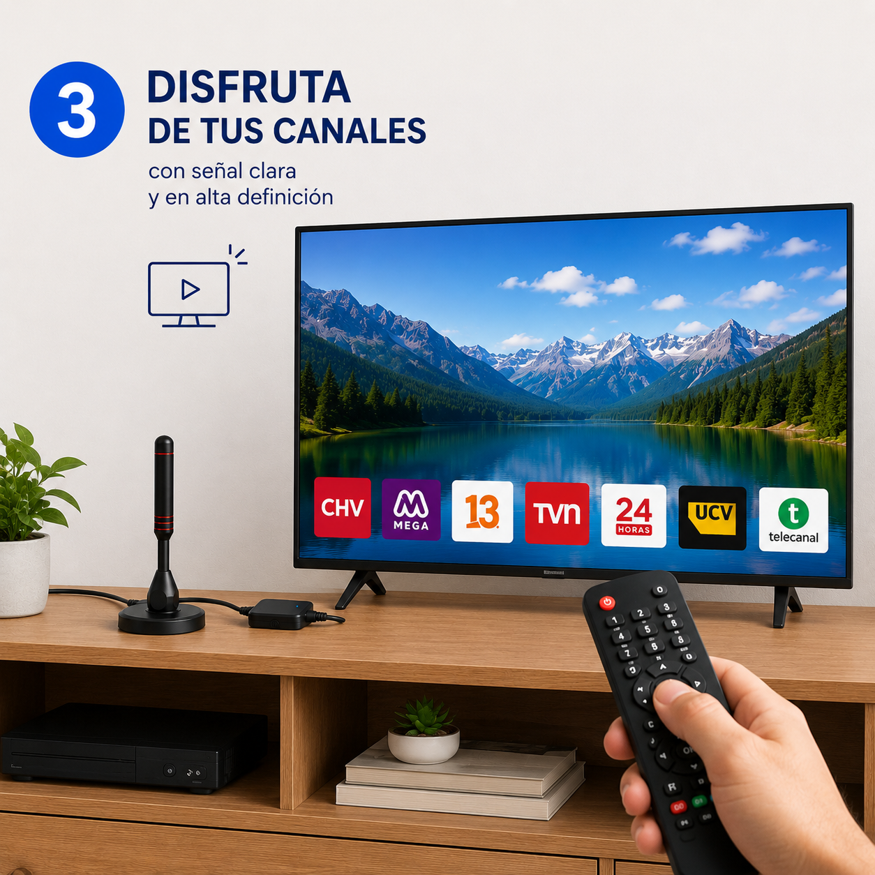 Antena Señal Hogar HD Canales de siempre, sin pagar de más.
